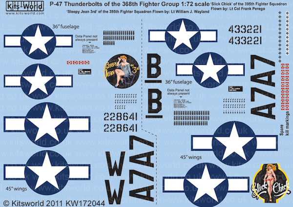 P47D Thunderbolt Nose Art (395FS368FG) Sleepy Jean 3rd & Slick Chick kw172044