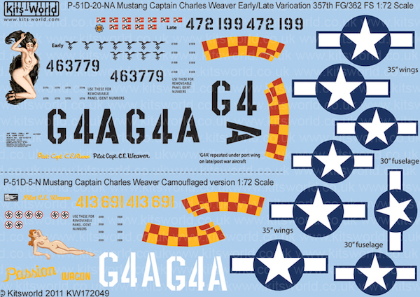 P51D Mustang Nose Art (Capt Weaver 357FG) kw172049