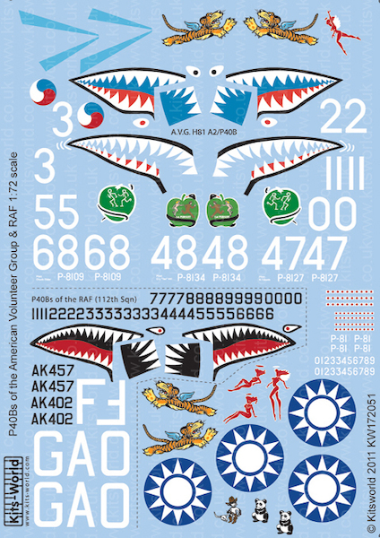 Sharkmouth Nose Art (Hawk 18 AVG and P40B 112sq) kw172051