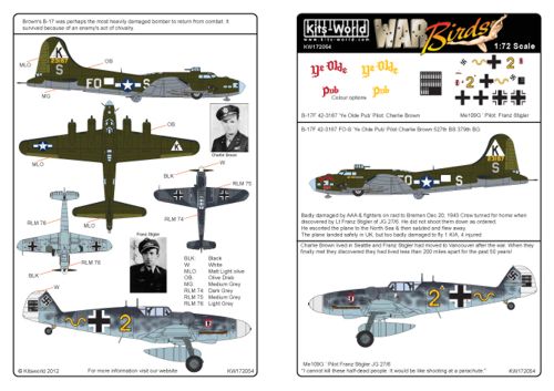 B17F Flying Fortress "Ye Olde Pub" and BF109G JG27/6 kw172054