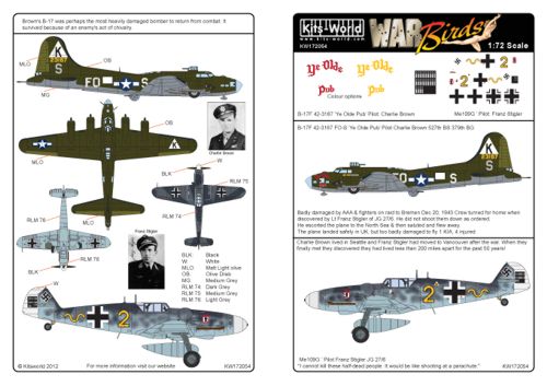 B17F Flying Fortress "Ye Olde Pub" and BF109G JG27/6  kw172054