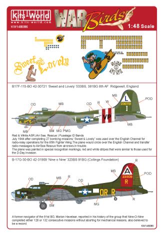 Boeing B17F/G Flying Fortress ('Sweet and Lovely', 'Nine O Nine') KW172081