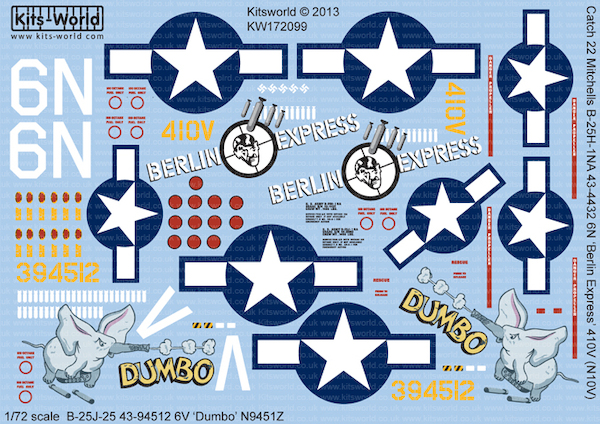 North American B25J Mitchell (Catch 22 stars "Berlin Express', "Dumbo") kw172099