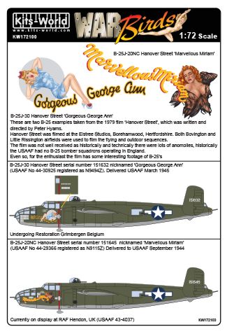 North American B25J Mitchell (Catch 22 stars "Gorgeous George Ann", "Marvelpous Miriam") kw172100