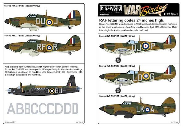 RAF 24 Inch sea Grey Lettering, 8 inch Black serials kw172155