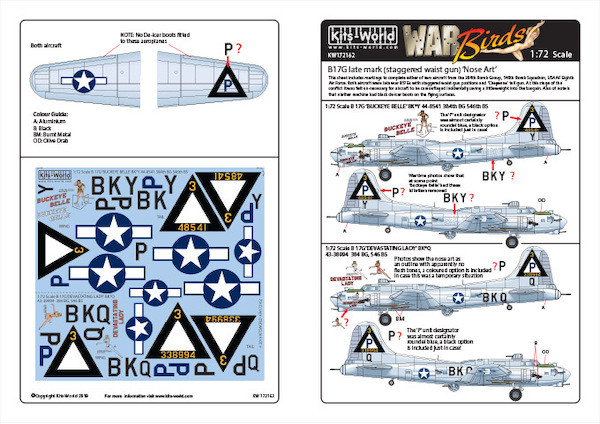 Late War B17G with Staggered wais guns "Nose Art' KW172162