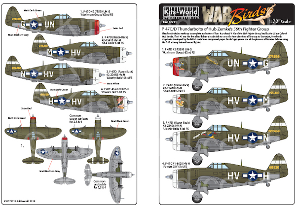 P47C/D Thunderbolt's of Hub Zemke's 56th Fightergroup KW172211