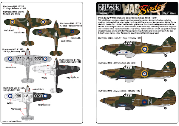 Early and Pre-war WWII Serial and cocarde Markings 1938-1940  KW172213