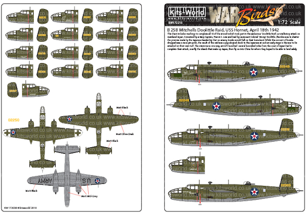 B25B Mitchells of Doolittle raid April 18th 1942 kw172215