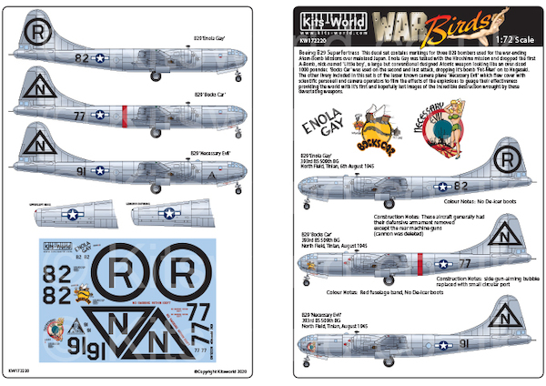 Boeing B29 Superfortress (Enola Gay, Bockscar, Neccessary Evil)  kw172220