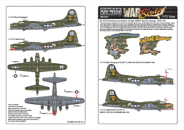 B17F/G Flying Fortress bombers of the 385BG 1943-44 kw172237
