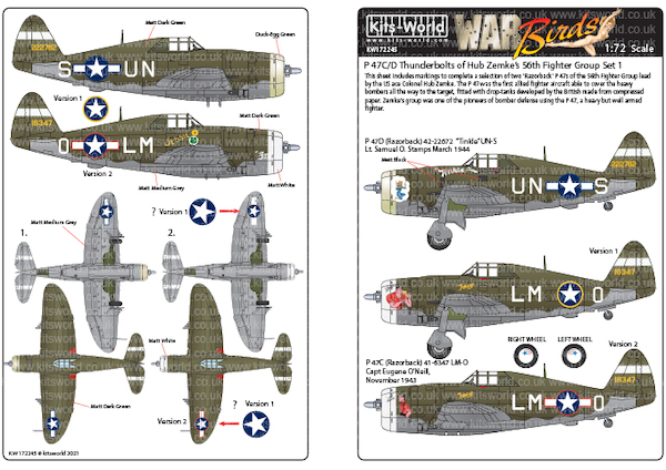 Republic P47C/D Thunderbolts of Hub Zemke's 56th Fighter Ggroup set 1  kw172245