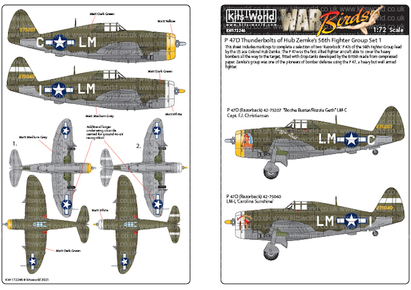 Republic P47D Thunderbolts of Hub Zemke's 56th Fighter Ggroup set 1  kw172246