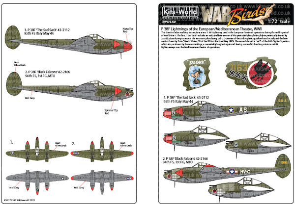 Lockheed P38F Lightnings of the European/Mediteranean Theatre WWII kw172247