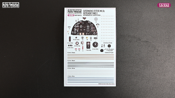Instrument Panels Spitfire MKIXc (Airfix)  KW3D1241002