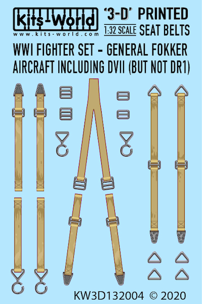 Seat belts WW1 fighter set - General Fokker KW3D132004