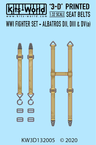 Seat belts WW1 fighter set - Albatros DI, DII, DIII, DV KW3D132005