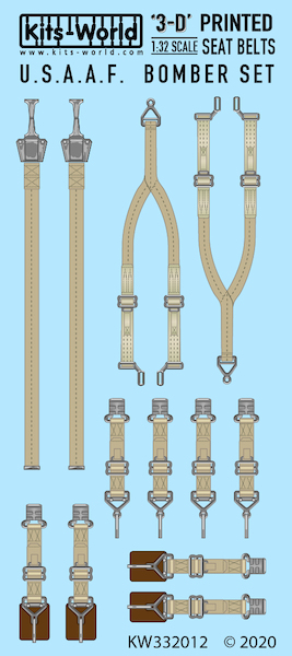Seat belts USAAF B17G Flying Fortress set KW3D132012