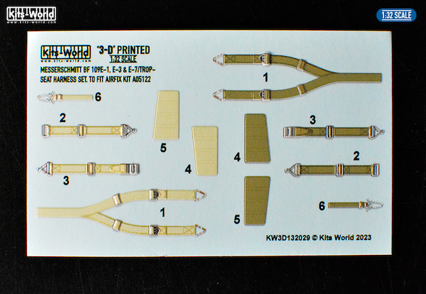 Messerschmitt BF109E-1/3/7/trop Seat Harness set  KW3D132029