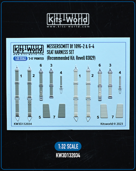 Messerschmitt BF109G-2 / G-4 Seat Belts set KW3D132034