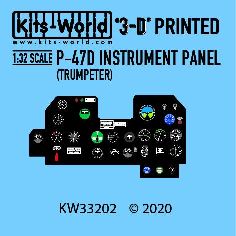 Instrument Panel P47D Thunderbolt (Trumpeter)  KW3D1321002