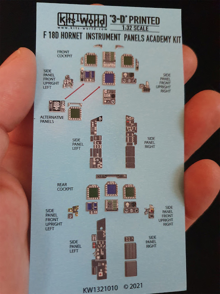 McDonnell Douglas F/A18D Hornet Cockpit Instrumentation with Screens off  KW3D1321010