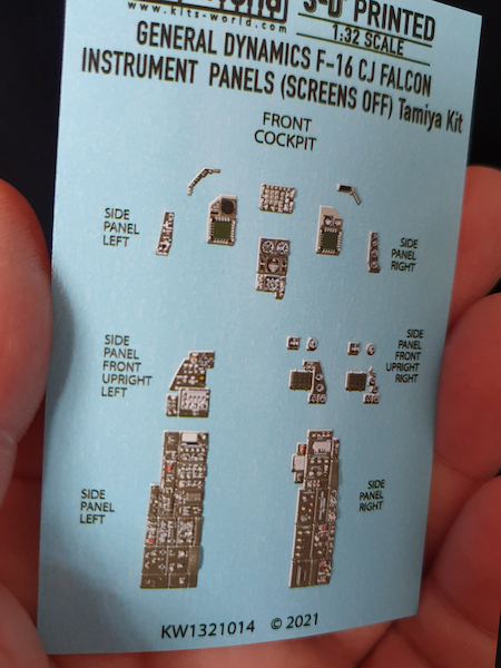 General Dynamics F16CJ Fighting Falcon Cockpit Instrumentation with Screens off (Tamiya)  KW3D1321014
