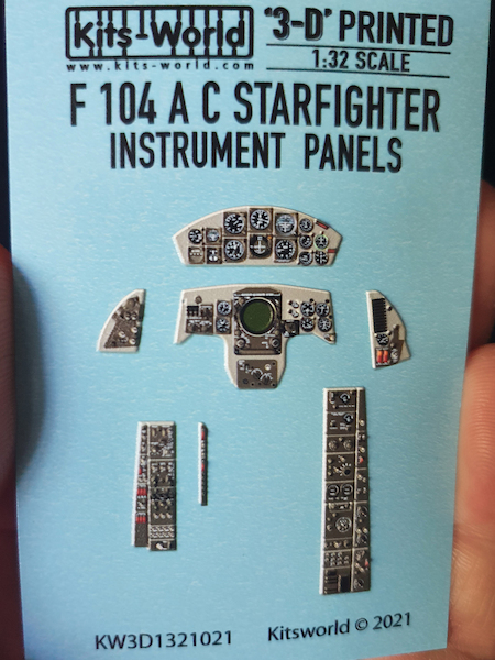 Lockheed F104A/C Starfighter Cockpit Instrument panels (Italeri) KW3D1321021