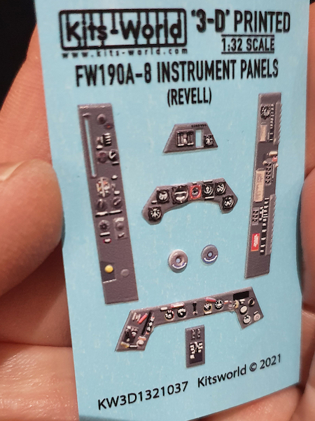 Focke Wulf FW190A-8 Cockpit Instrument Panels (Revell) KW3D1321037