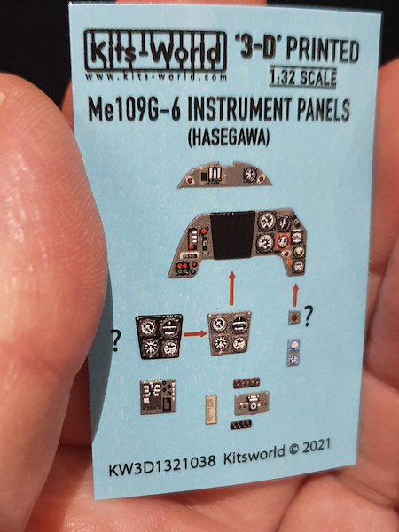 Messerschmitt BF109G-6 Cockpit Instrument Panels (Hasegawa) KW3D1321038