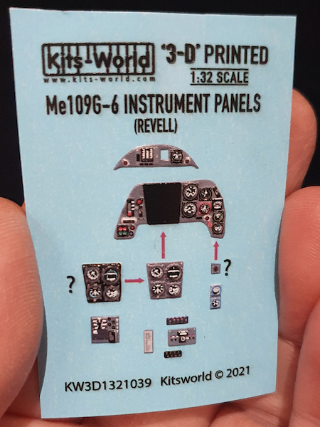 Messerschmitt BF109G-6  Cockpit Instrument Panels (Revell)  KW3D1321039