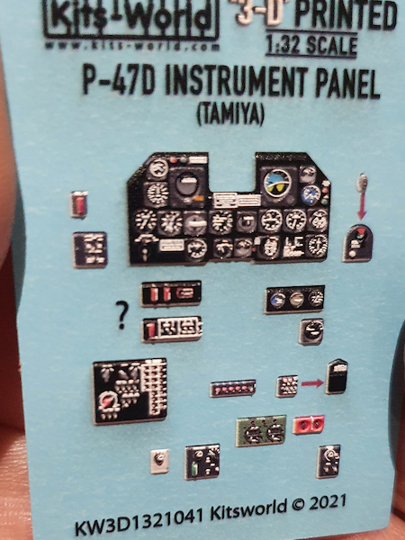 P47D Thunderbolt Cockpit Instrument Panels (Hasegawa) KW3D1321041
