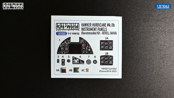 Hawker Hurricane MKIb Instrument Panels (Revell) KW3D1321052