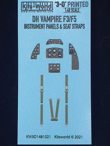 De Havilland Vampire F3/F5 Cockpit Panels and seatbelts (Airfix) KW3D1481021