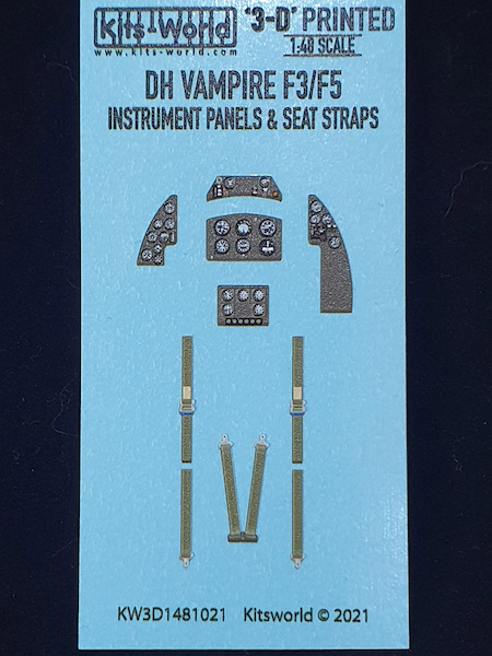 De Havilland Vampire F3/F5 Cockpit Panels and seatbelts (Airfix)  KW3D1481021