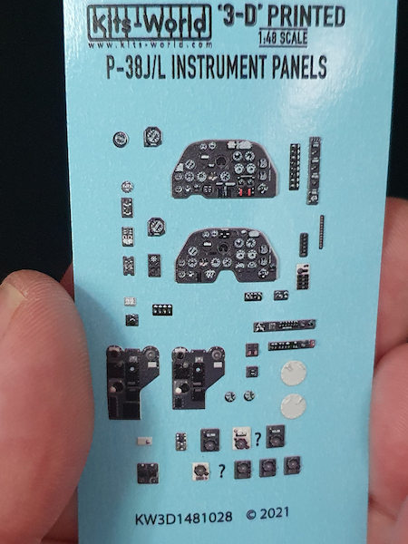 Lockheed P38J/L Lightning Cockpit Instrumentation (All kits)  KW3D1481028