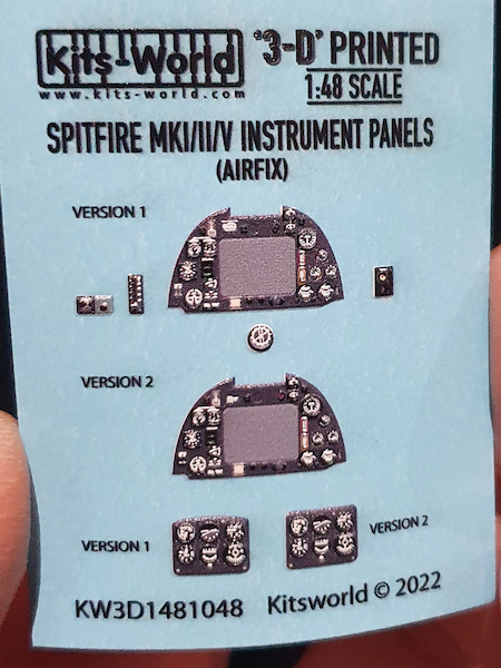 Spitfire MKI/II/V  Instrument panels (Airfix)  KW3D1481048