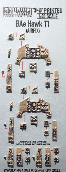Hawk T1 Cockpit instrument panels (Airfix) KW3D1481063