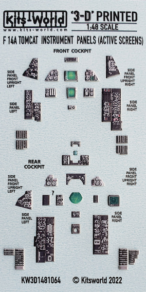 F14A Tomcat Cockpit instrument panels with Active screens (Tamiya)  KW3D1481064