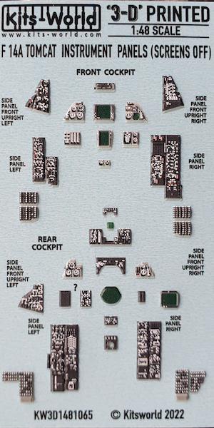 F14A Tomcat Cockpit instrument panels with screens off (Tamiya) KW3D1481065