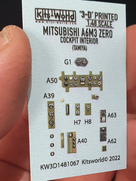 Mitsubishi A6M3 Zero Cockpit interior (Tamiya) KW3D1481067
