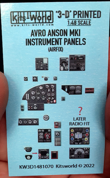 Avro Anson MKI Instrument Panels (Airfix)  KW3D1481070