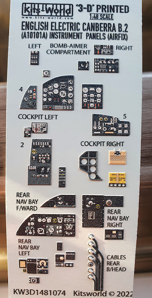 English Electric Canberra Instrument Panels (Airfix kit 10101) KW3D1481074