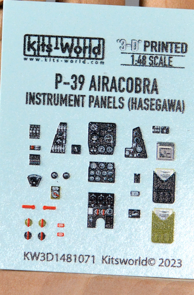 Bell P39 Airacobra Cockpit Instrument panels (Hasegawa)  KW3D1481075