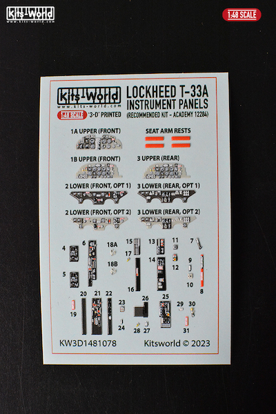 Lockheed T33 Instrument Panels (Academy) KW3D1481078