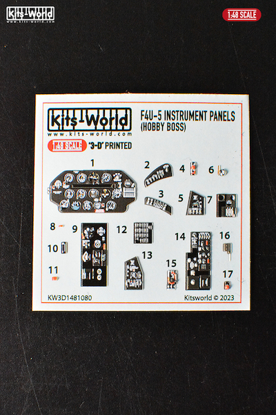 Vought F4U-5 Corsair Instrument Panels (Hobby Boss) KW3D1481080