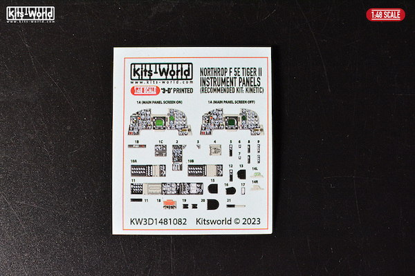Northrop F5E Tiger II Cockpit Instrument Panels (Kinetic)  KW3D1481082