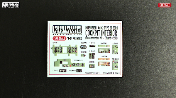 Mitsubishi A6M2 Zero Cockpit interior (Eduard)  KW3D1481084