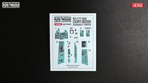 Mikoyan MiG21PF Fishbed  Aqua Instrument Panels (Eduard)  KW3D1481087