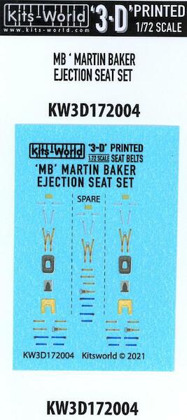 Martin Baker ejection seat set: Seat belts, Straps and handles KW3D172004